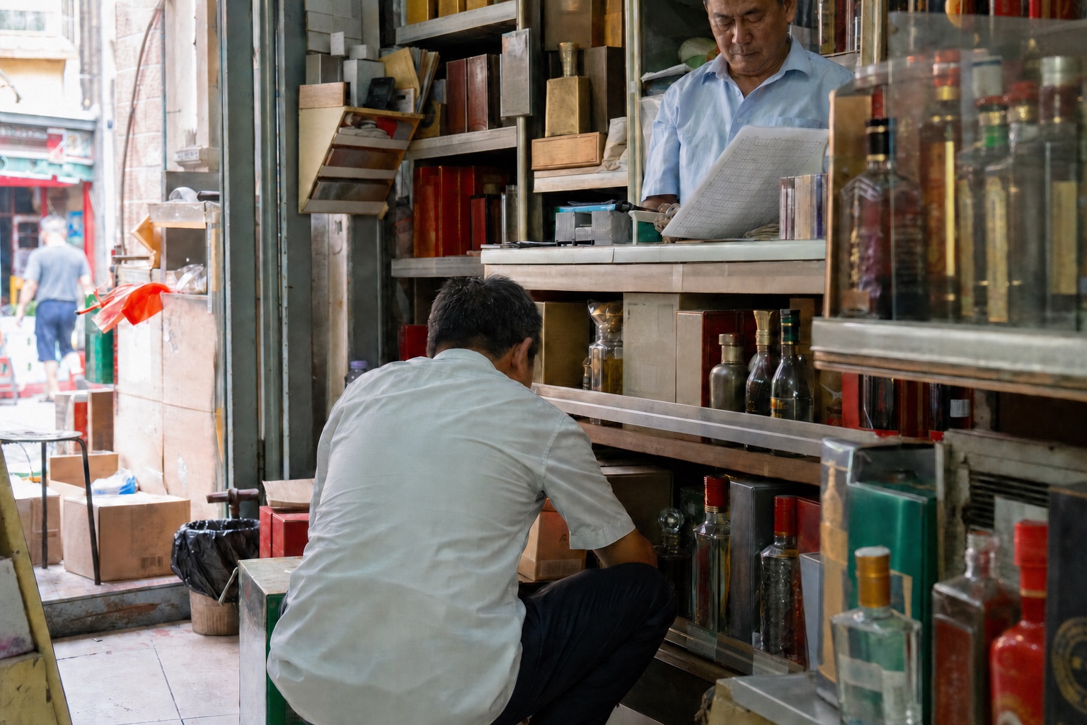 AI 辅助行业叙事场景:酒水经销商在终端门店检查陈列、动销与补货